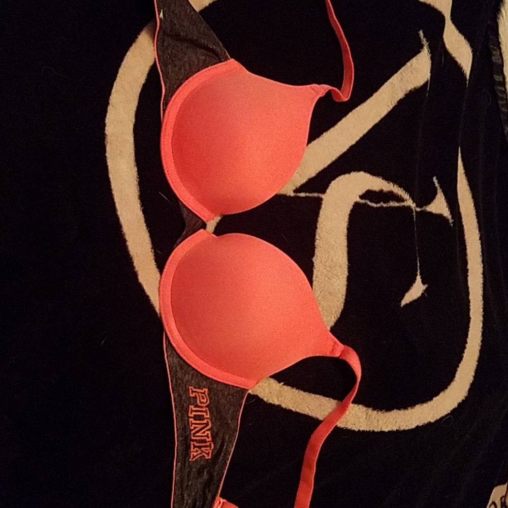 Orange and Grey PINK Bra
